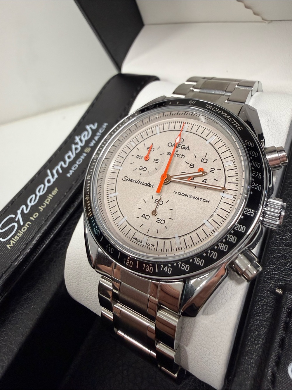 MoonSwatch MOD Mission to JUPITER STAINLESS STEEL watch